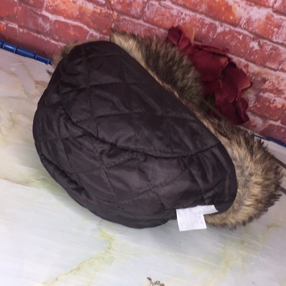 Faux Fur Trapper Hat with Pom Poms - Picture 8 of 9